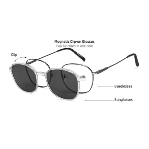 Lenskart -Air Switch Gunmetal Full Rim Round