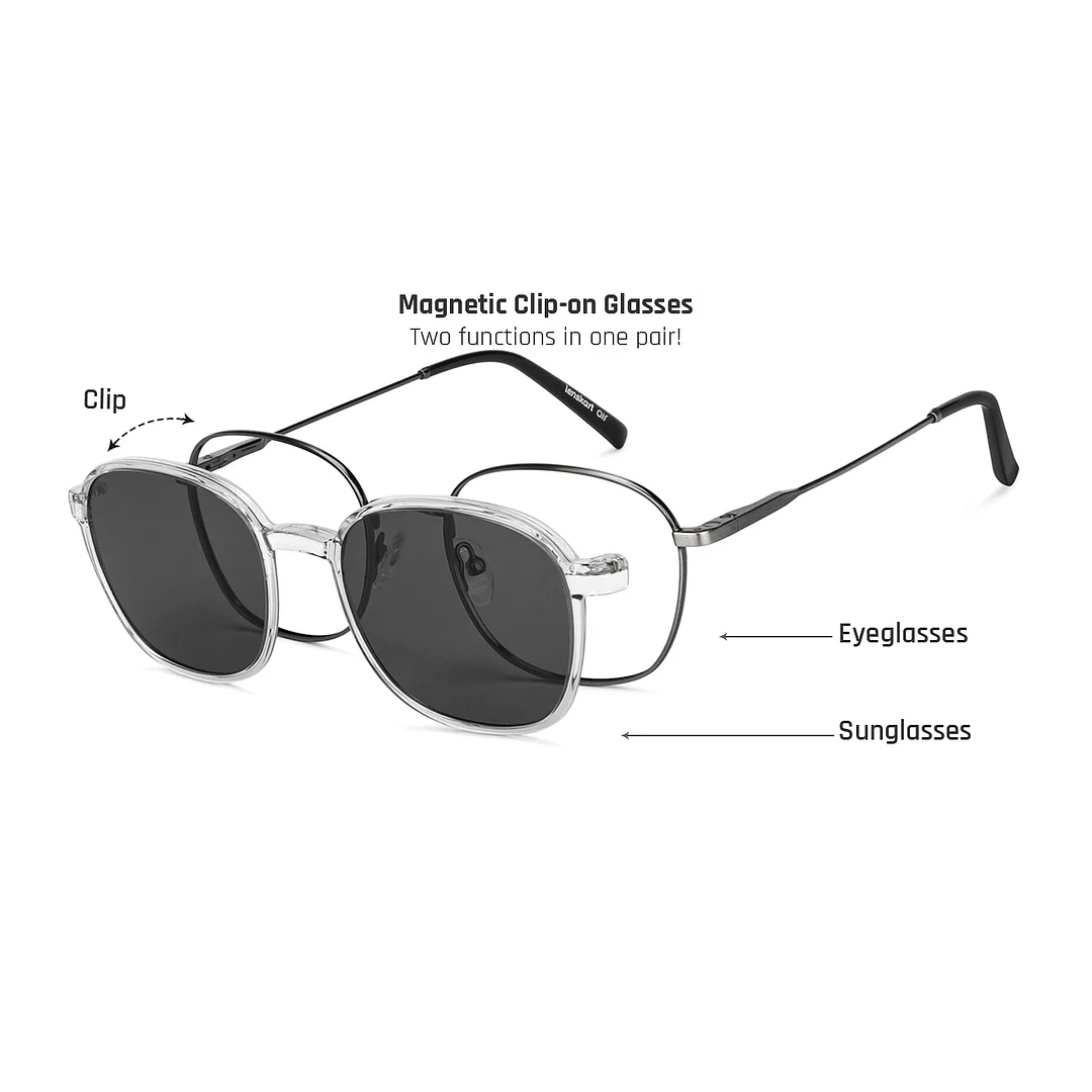 Lenskart -Air Switch Gunmetal Full Rim Round
